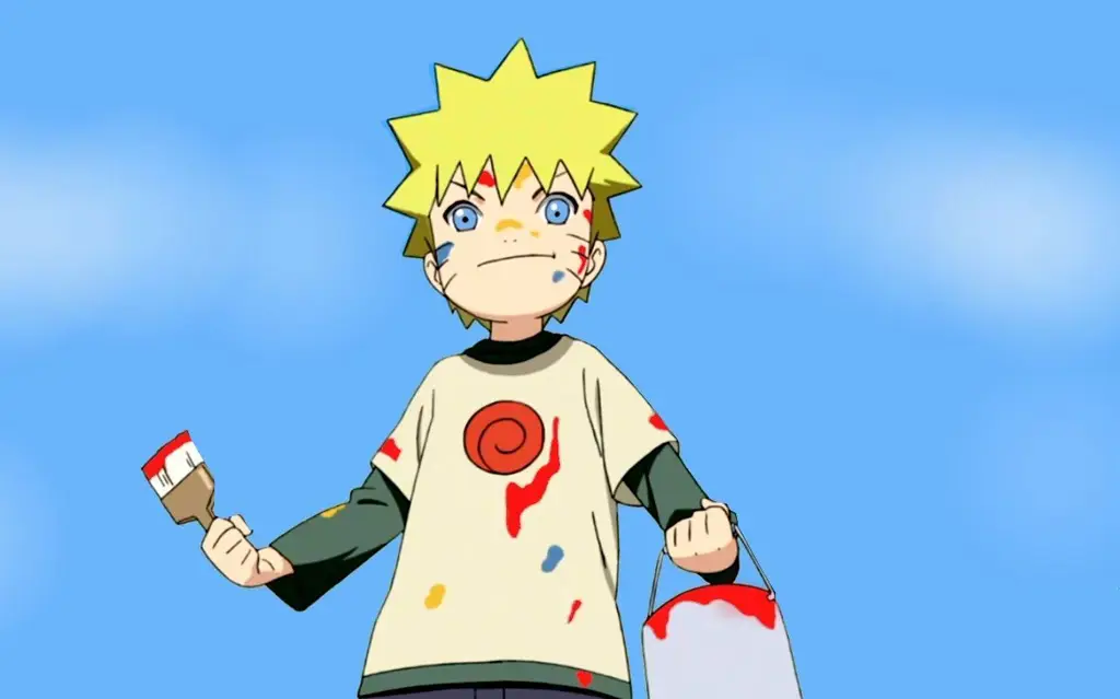 Naruto Uzumaki kecil dalam sebuah adegan anime