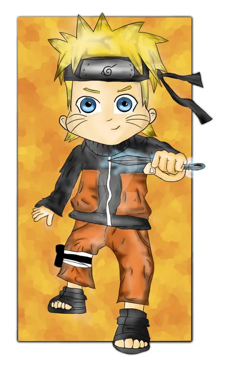 Gambar Naruto Uzumaki versi chibi yang lucu