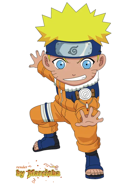 Gambar Naruto Uzumaki versi chibi yang menggemaskan