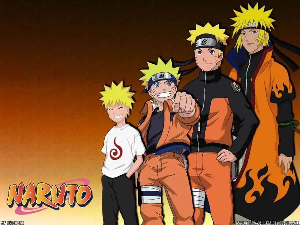 Naruto sebagai Hokage, tersenyum ramah kepada penduduk Konoha