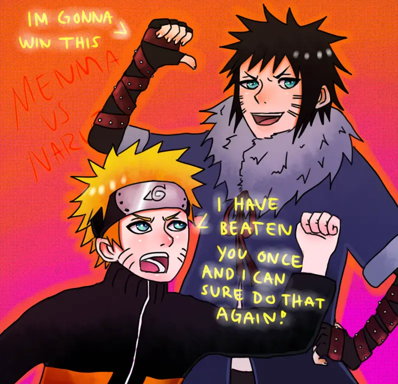 Gambar perbandingan Naruto dan Menma Uzumaki