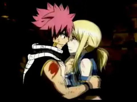 Gambar Natsu dan Lucy dalam sebuah adegan OVA