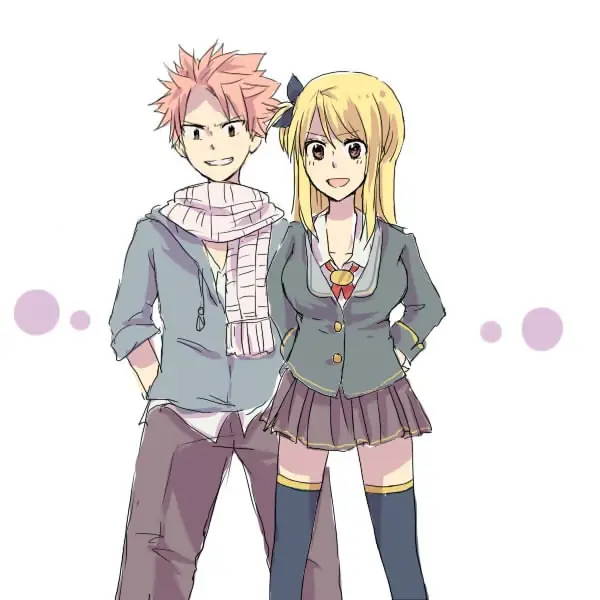 Gambar Natsu dan Lucy dalam versi full color