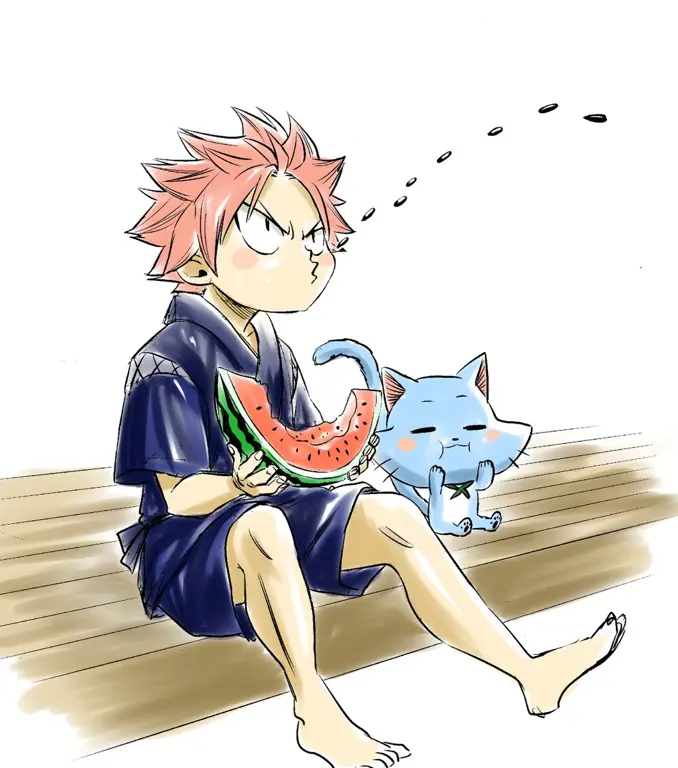 Gambar Natsu Dragneel dalam Fairy Tail 100 Year Quest