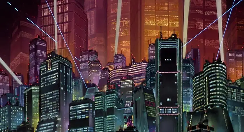 Pemandangan kota Neo-Tokyo di film Akira