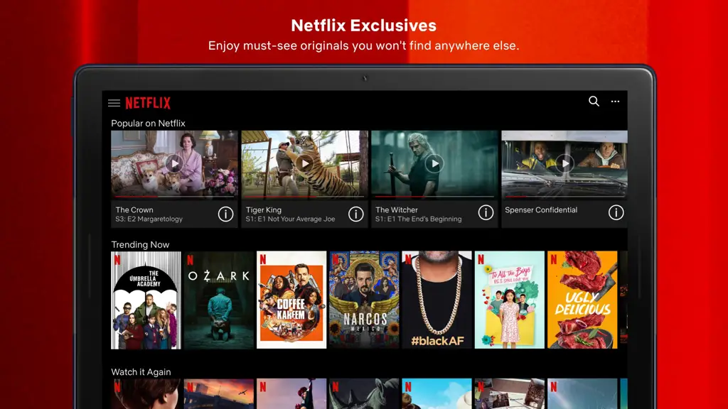 Antarmuka Netflix dengan pilihan subtitle Indonesia