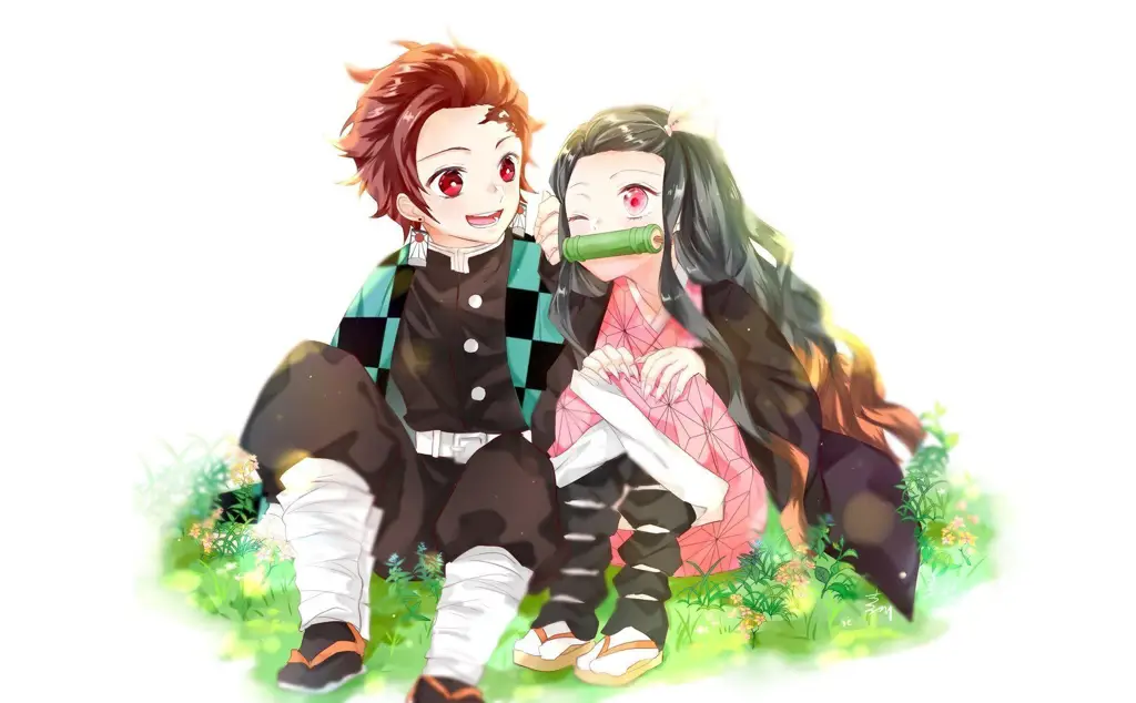 Gambar Nezuko dan Tanjiro, kakak beradik dalam Demon Slayer