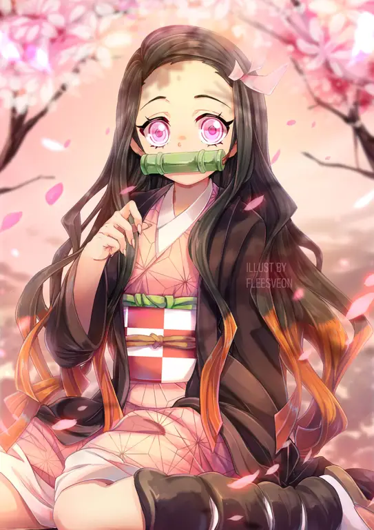 Nezuko Kamado, adik Tanjiro Nezuko Kamado dari Demon Slayer