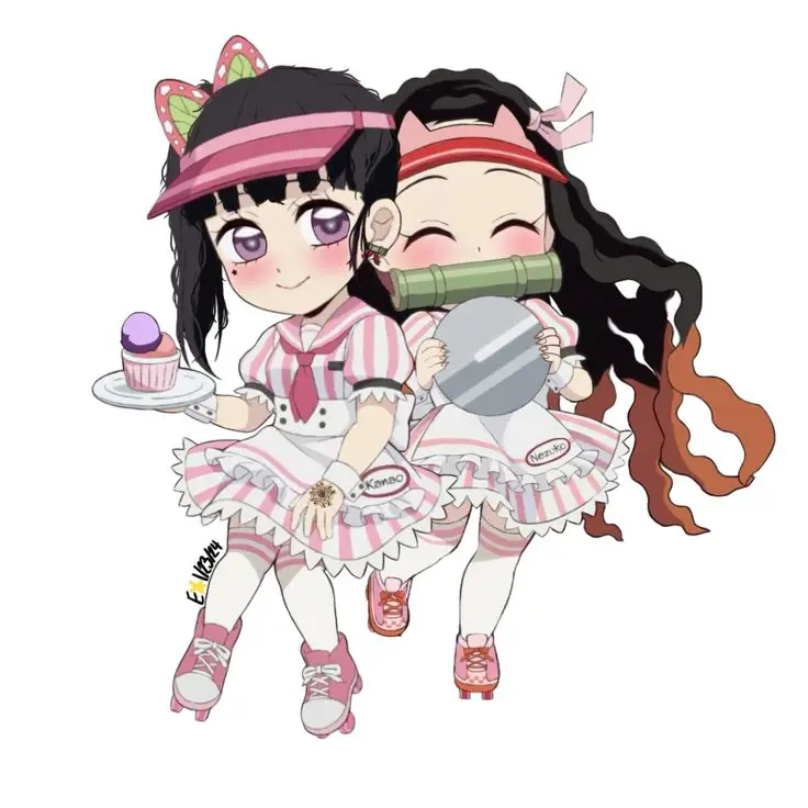 Gambar Nezuko Kamado versi chibi yang menggemaskan