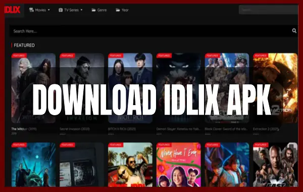 Aplikasi mobile Idlix X di smartphone