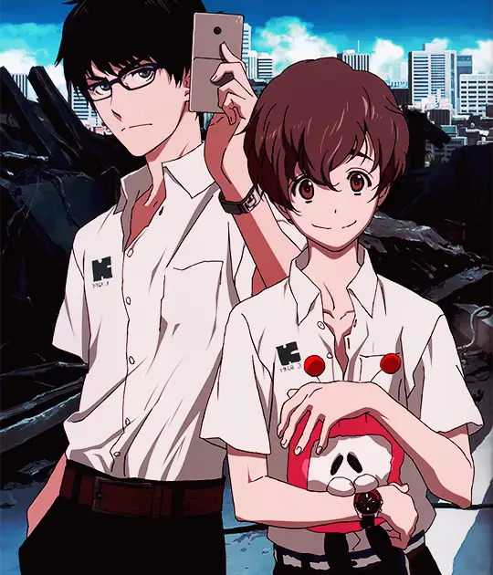 Gambar Nine dan Twelve dari anime Zankyou no Terror