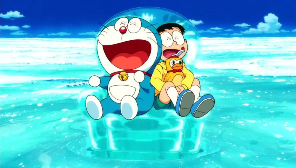 Nobita dan Doraemon menonton film