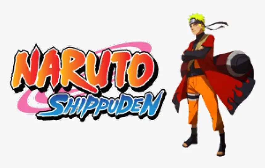 Logo Naruto Shippuden dan logo platform streaming resmi