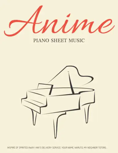 Gambar not musik piano bergaya anime