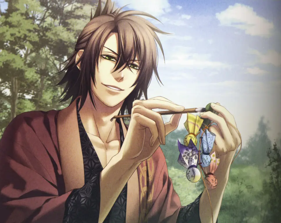 Gambar Okita Souji dari anime Hakuouki