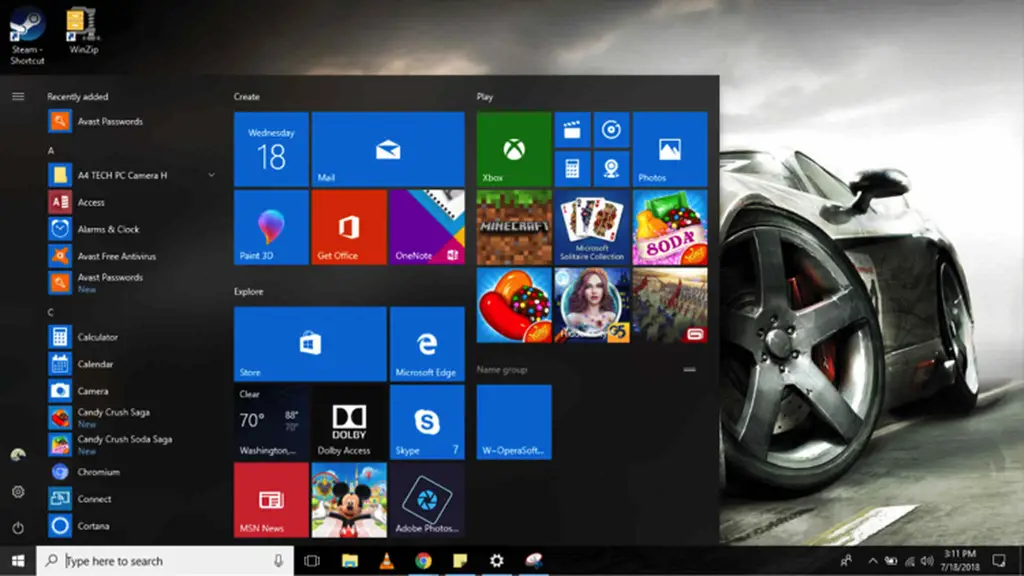 Opsi penyesuaian Windows 10