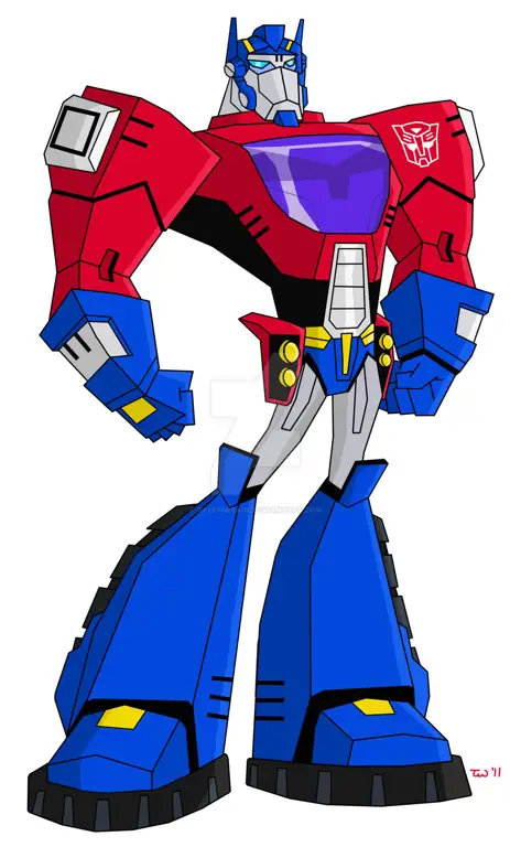 Adegan aksi Optimus Prime dalam Transformers Animated