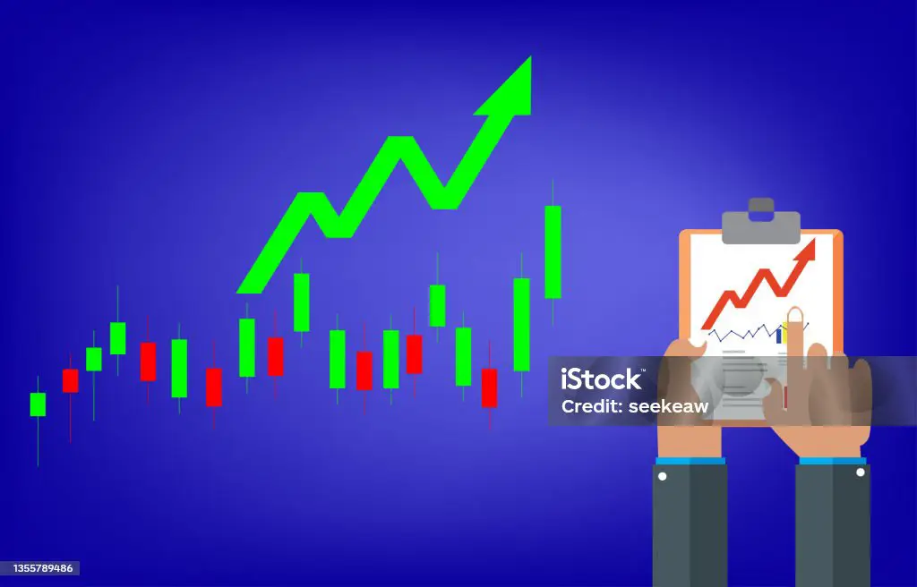 Grafik bisnis menunjukkan pertumbuhan yang melampaui pesaing