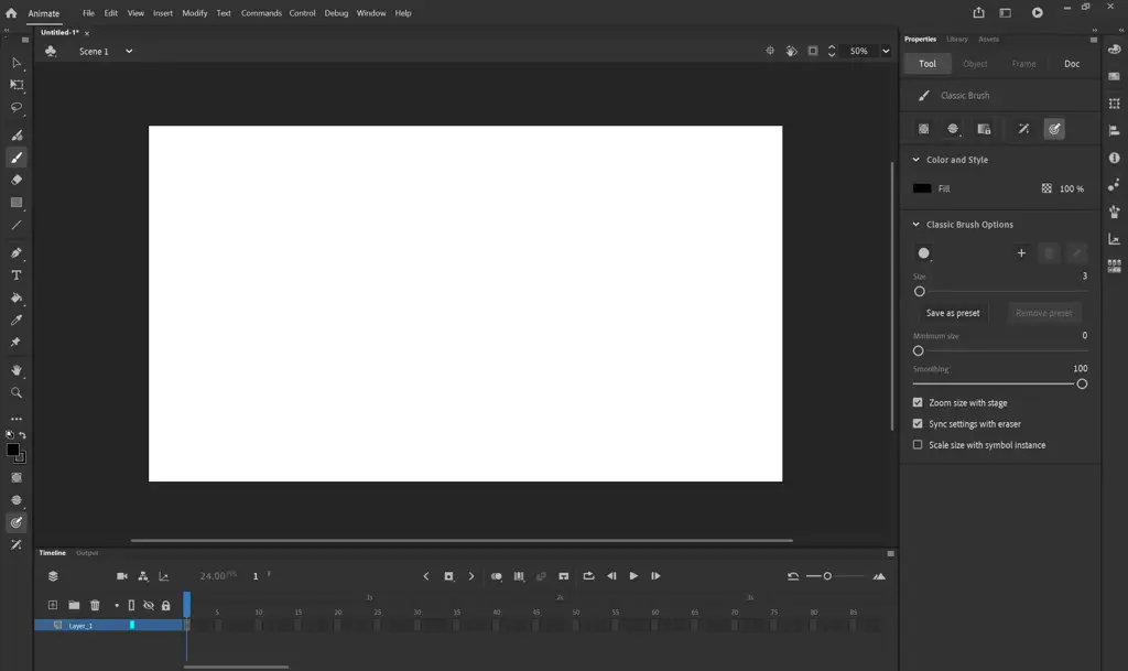 Antarmuka Adobe Animate