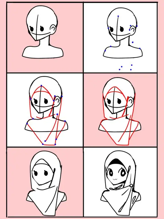 Tutorial menggambar anime berhijab