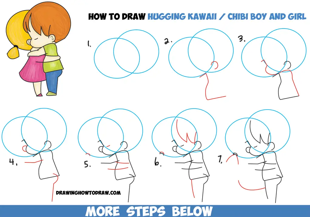 Tutorial menggambar anime chibi anak laki-laki dan perempuan