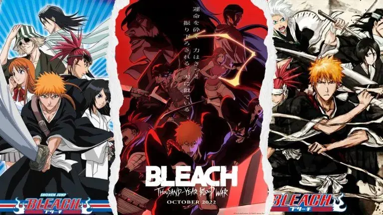 Gambar infografis yang menunjukkan urutan menonton Bleach yang direkomendasikan, dengan menandai episode filler