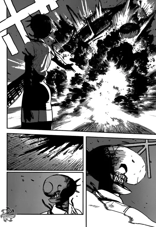 Panel manga Chainsaw Man yang menegangkan