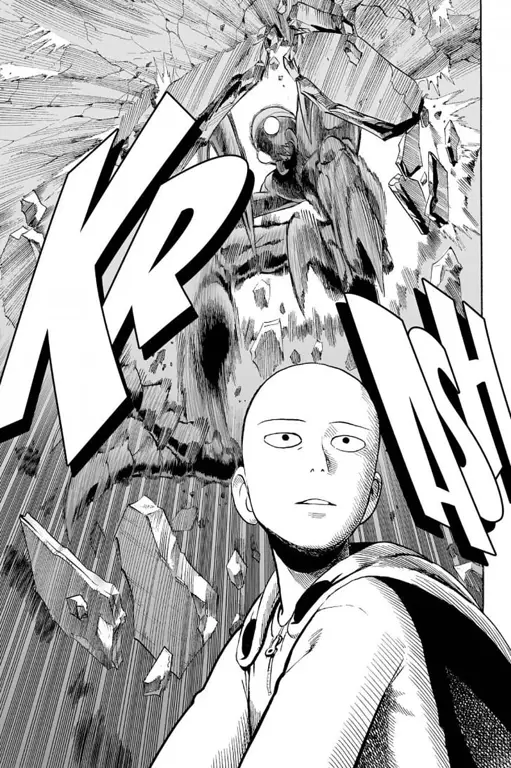 Panel komik One Punch Man dengan kualitas tinggi