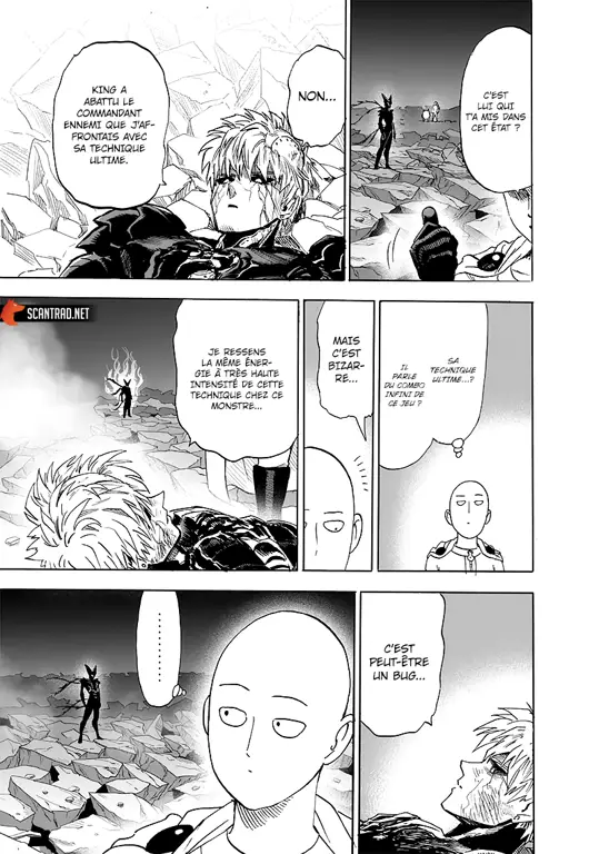 Panel manga aksi dari Chapter 181 Gambar panel manga One Punch Man Chapter 181 yang menampilkan pertarungan sengit