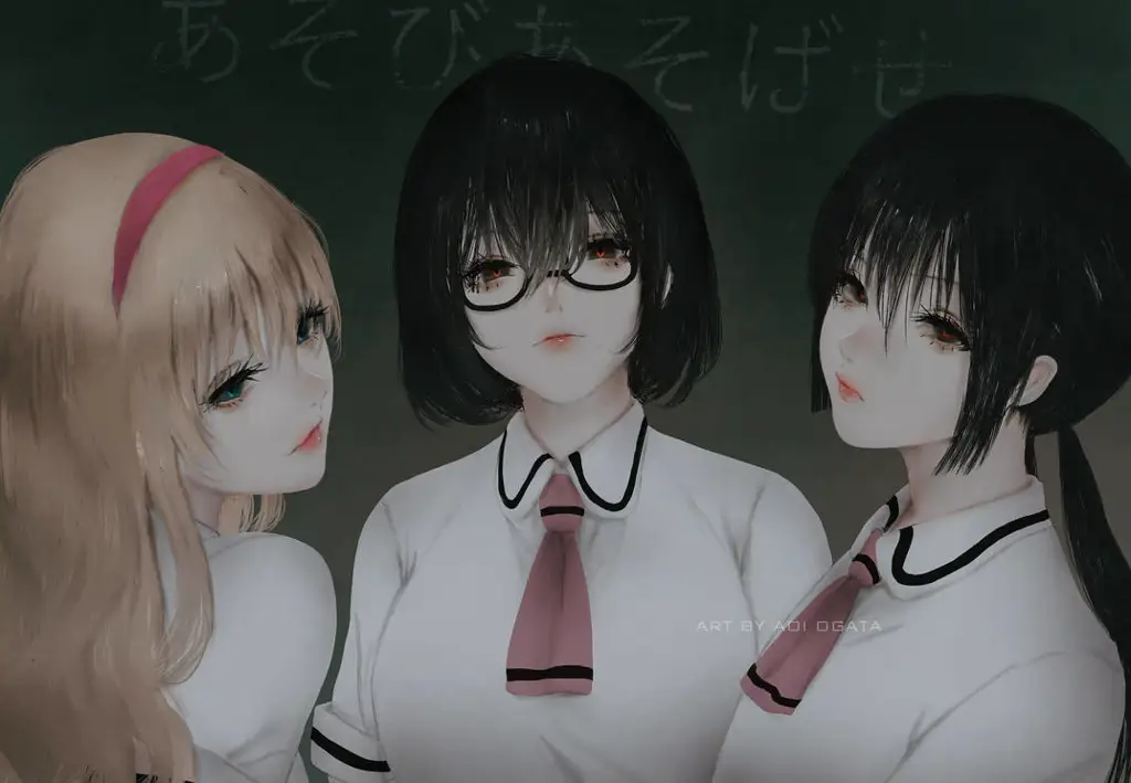 Panel manga Asobi Asobase yang menampilkan momen lucu