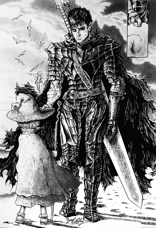 Gambar panel manga Berserk yang dramatis