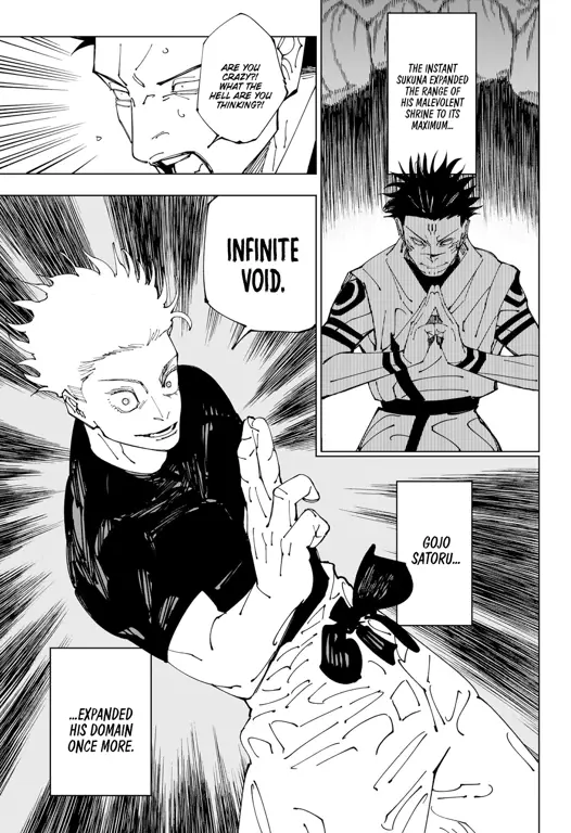 Panel-panel manga dari chapter 163 Jujutsu Kaisen