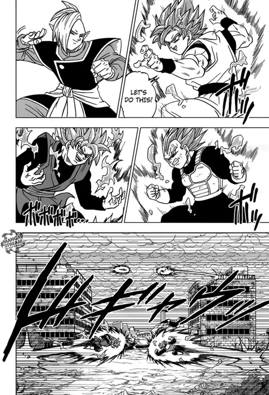 Contoh panel-panel manga Dragon Ball Super