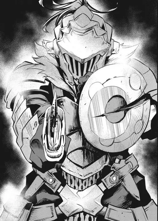 Panel manga Goblin Slayer yang detail