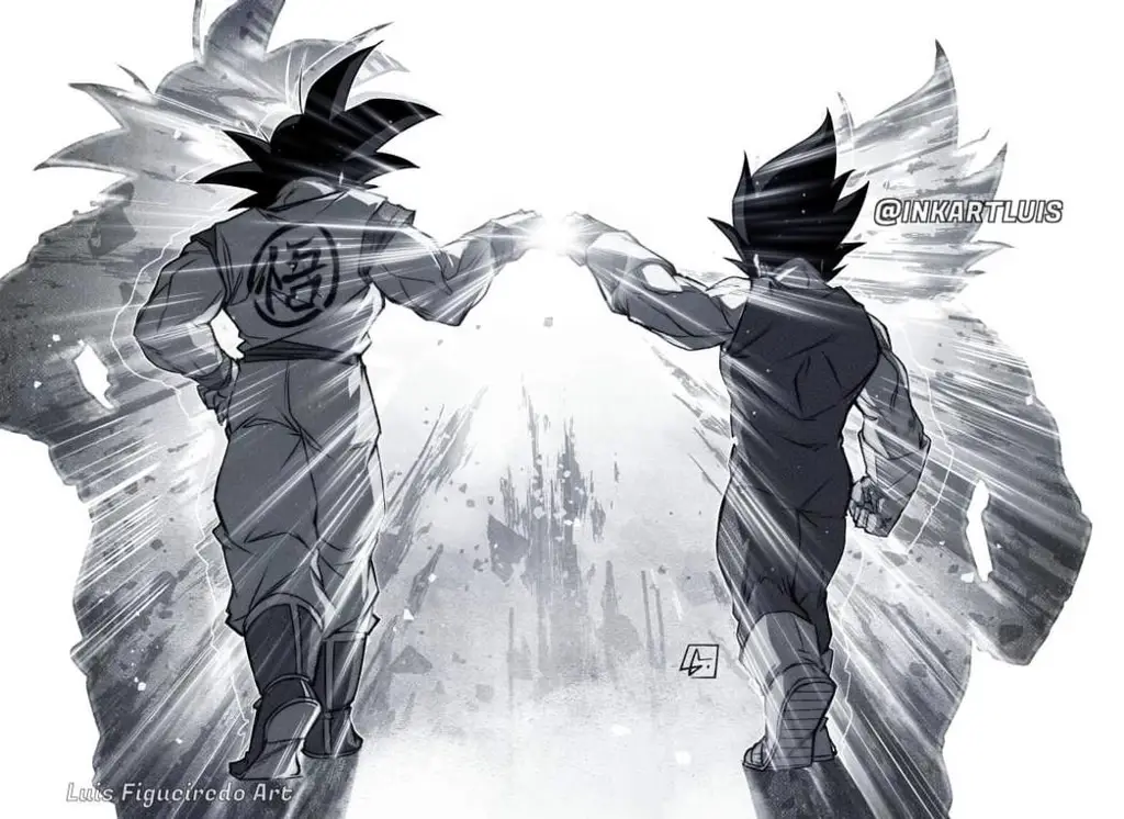 Panel Manga Goku dan Vegeta