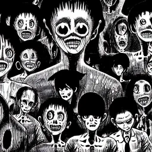 Gambar panel manga horor karya Junji Ito