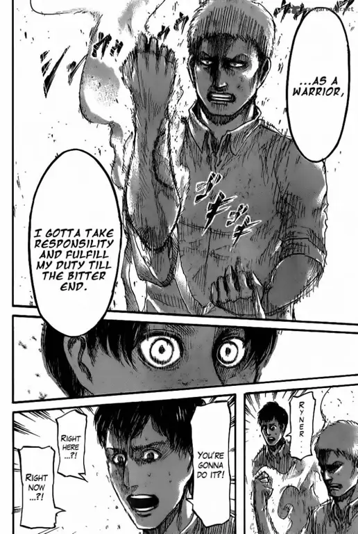 Panel-panel manga Shingeki no Kyojin yang menampilkan aksi menegangkan dan detail karakter yang luar biasa.