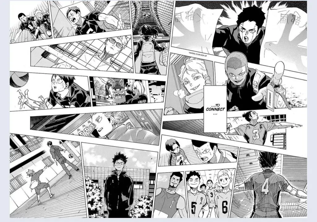 Panel manga Haikyuu!! yang menegangkan