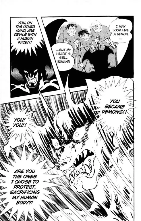 Gambar panel-panel dari manga Devilman