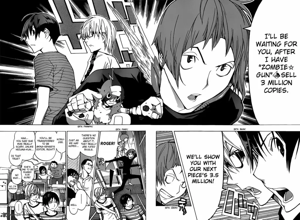 Gambar panel-panel manga dalam anime Bakuman