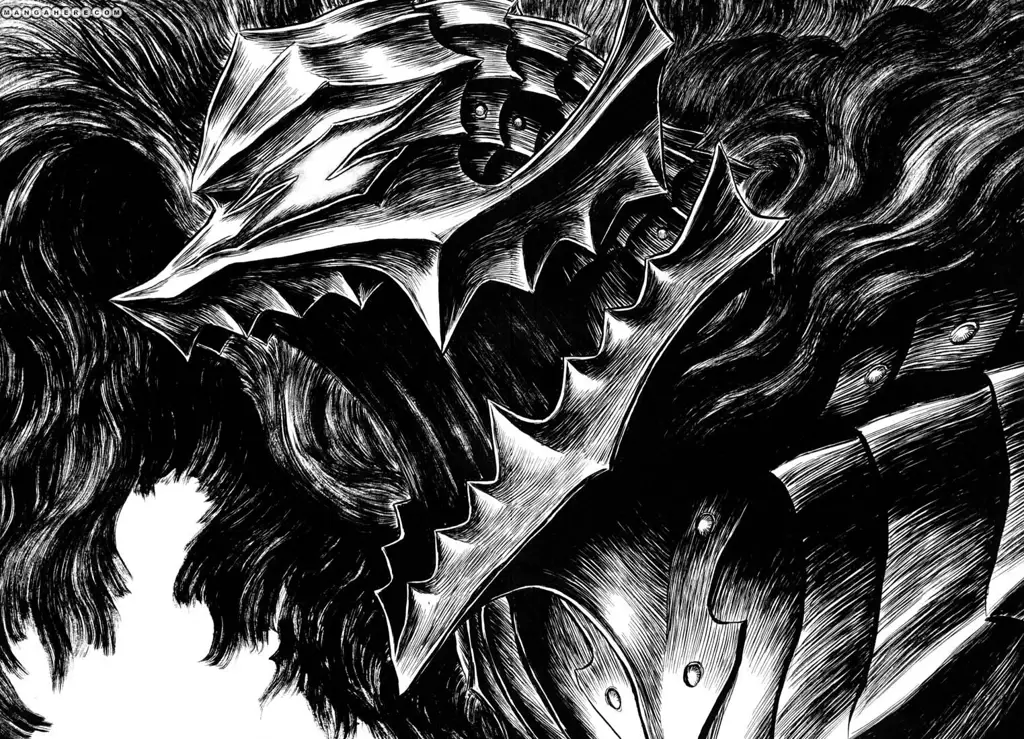 Panel-panel manga Berserk yang menunjukkan pertempuran epik dan karakter-karakternya