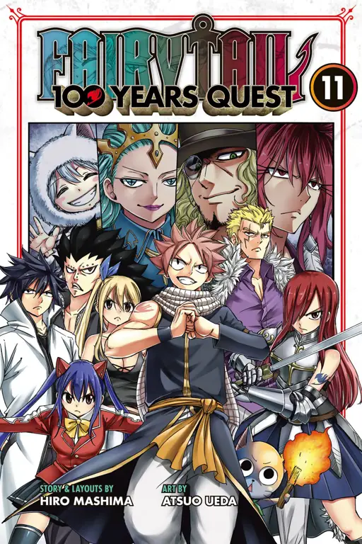 Panel-panel manga yang menampilkan adegan-adegan penting Panel-panel manga dari Fairy Tail 100 Years Quest Chapter 141