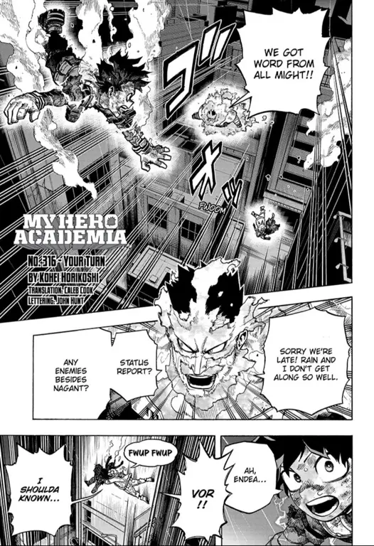 Panel-panel manga dari Boku no Hero Academia chapter 127