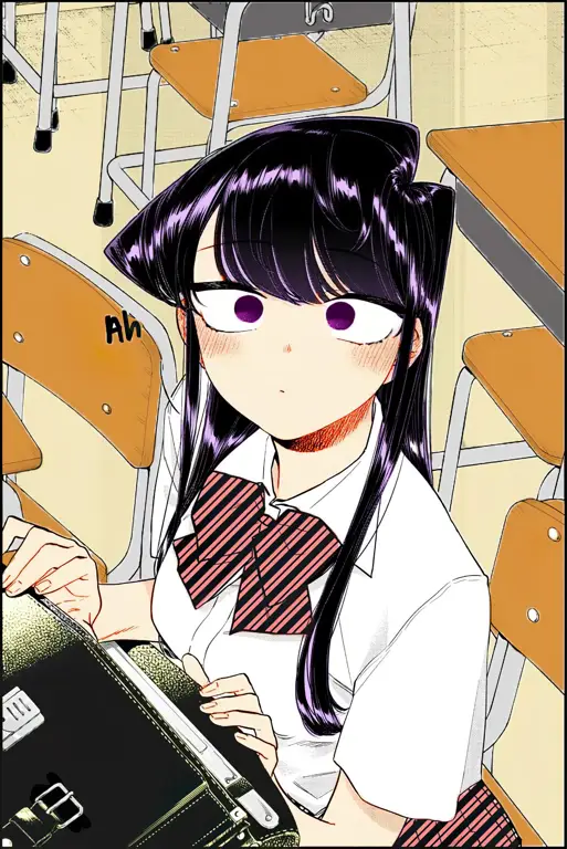 Gambar panel-panel manga Komi-san