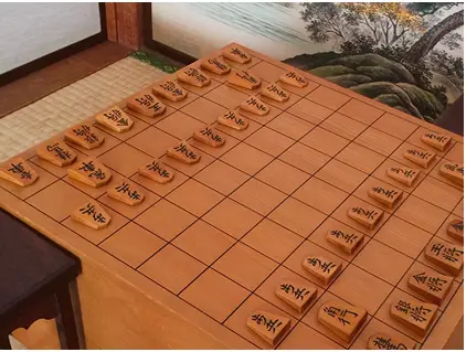 Gambar papan dan buah catur shogi