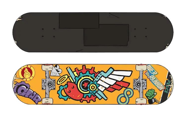 Gambar papan luncur yang digunakan dalam anime SK8 the Infinity