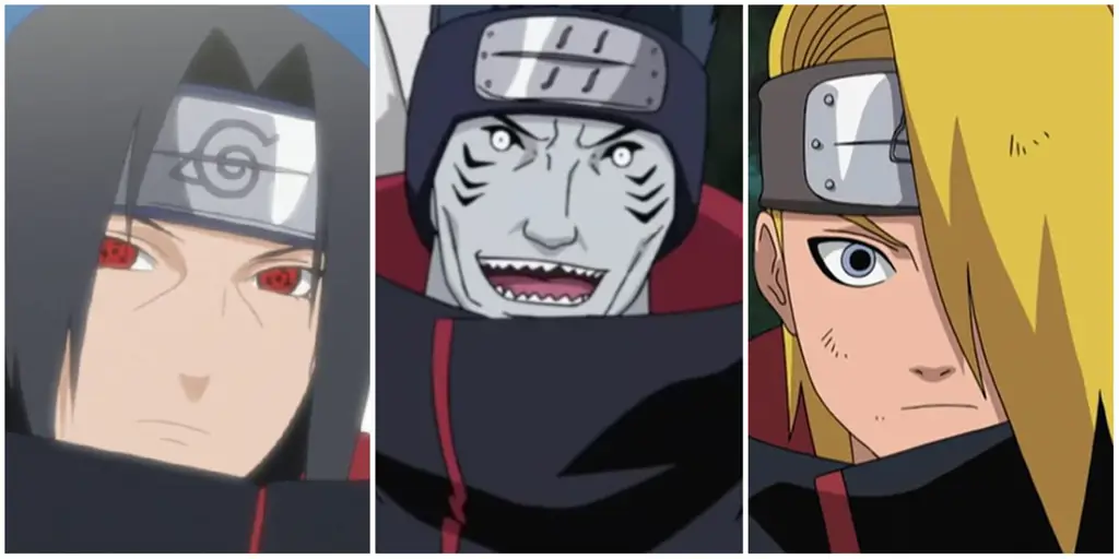 Gambar para anggota Akatsuki dalam anime Naruto