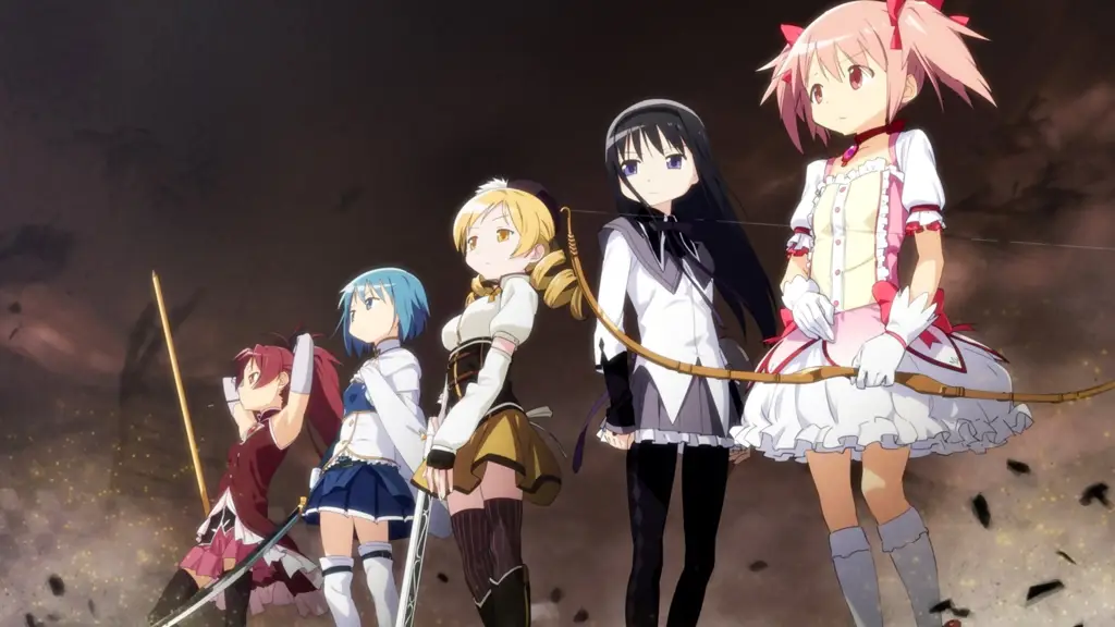 Gambar para gadis penyihir dalam Madoka Magica