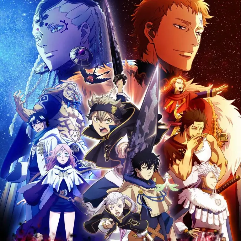 Karakter-karakter Black Clover dalam pose heroik