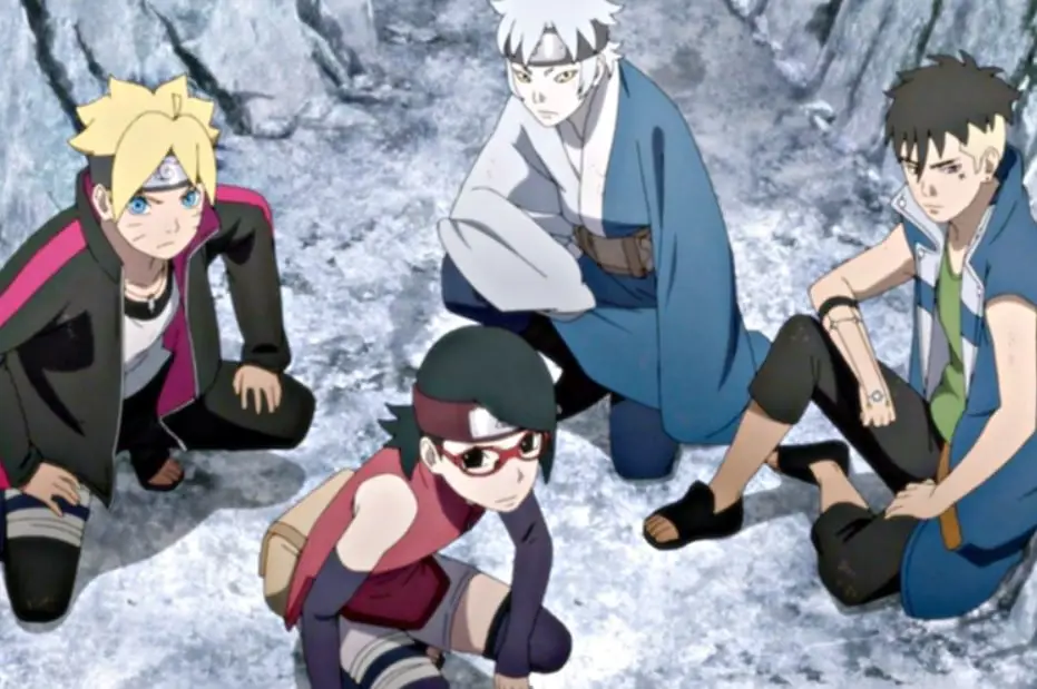 Gambar karakter Boruto dan teman-temannya di episode 17